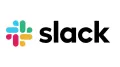 Colorful Slack logo with text on white background