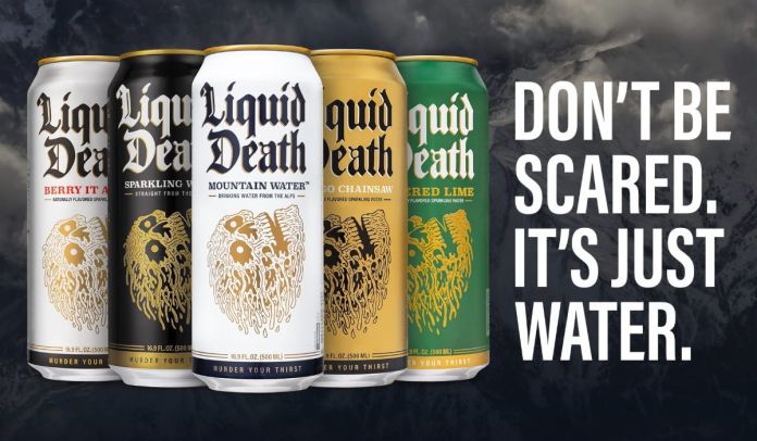 Liquid death eCommerce case study branding