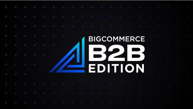 BigCommerce B2B Edition logo on dark background with blue accents