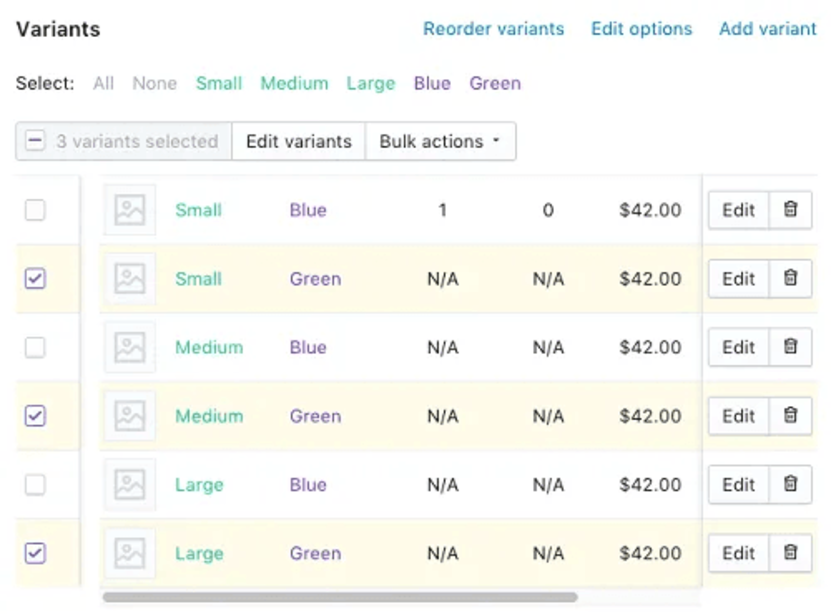 BigCommerce vs Shopify Plus vs Core dna: eCommerce product variants for Shopify Plus