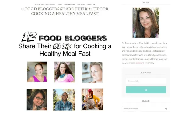 Collage of 12 food bloggers sharing tips for cooking a healthy meal fast.