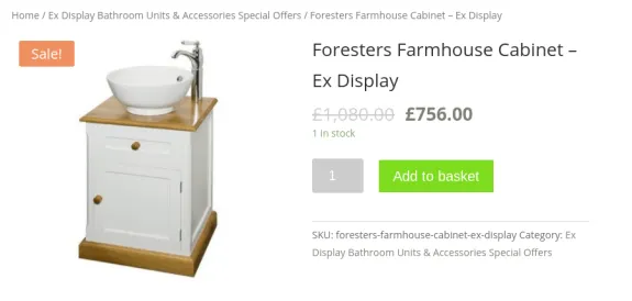 Foresters farmhouse cabinet with sink on sale for £756