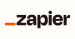 Zapier logo with black text and orange underscore